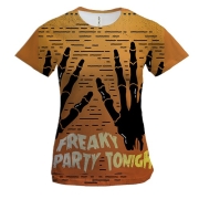 Женская 3D футболка Freaky party