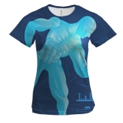 Жіноча 3D футболка з синім бодибилдером