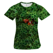 Женская 3D футболка с рыбами клоунами