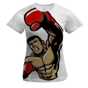 Жіноча 3D футболка з боксером борцем