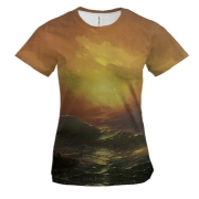 Женская 3D футболка с картиной Айвазовского "Девятый вал"