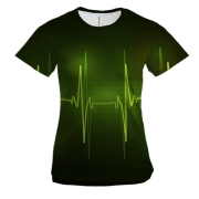Жіноча 3D футболка с стенограммой биения сердца