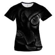 Жіноча 3D футболка з контурної мордочкою кота