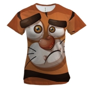 Жіноча 3D футболка з сумним тигром