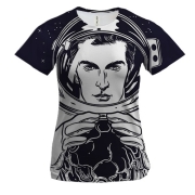 Жіноча 3D футболка з чоловіком в скафандрі