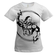 Жіноча 3D футболка Козак з мечами