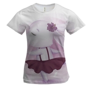 Женская 3D футболка с зайкой в юбке