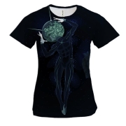 Жіноча 3D футболка з жінкою в скафандрі