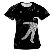 Жіноча 3D футболка з космонавтом в невагомості