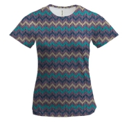 Жіноча 3D футболка з зигзаг візерунком