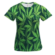 Женская 3D футболка с конопляной текстурой