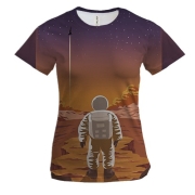 Жіноча 3D футболка з ілюстрацією космонавта