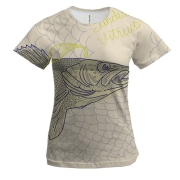 Женская 3D футболка с рыбой в сетях