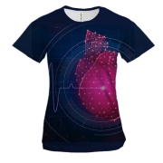 Жіноча 3D футболка з полігональним серцем