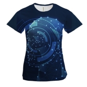 Жіноча 3D футболка з полігональним силуетом людини