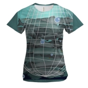 Женская 3D футболка с рыбами в сетках