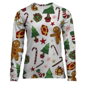 Жіночий 3D лонгслів Новорічні атрибути