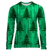 Жіночий 3D лонгслів з ялинками на дереві