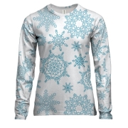 Жіночий 3D лонгслів сніжинки патерн
