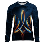 Жіночий 3D лонгслів з стрічковим гербом України