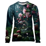 Жіночий 3D лонгслів з арт-яблуками