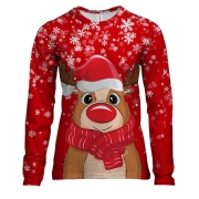 Жіночий 3D лонгслів "Новорічний олень"