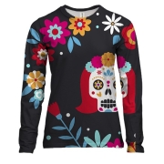 Жіночий 3D лонгслів з черепом жінкою