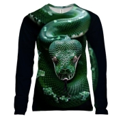 Женский 3D лонгслив Зеленая змея