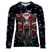 Жіночий 3D лонгслів Санта-байкер