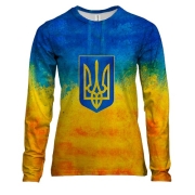Жіноча 3D футболка з довгими рукавами з Гербом України