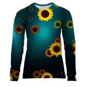 Женский 3D лонгслив Подсолнухи под стеклом