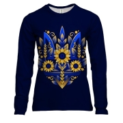 Жіночий 3D лонгслів Герб України із соняшниками (АРТ) 2