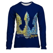 Жіночий 3D лонгслів з візерунковим гербом України