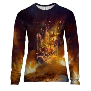 Жіночий 3D лонгслів Україна у вогні