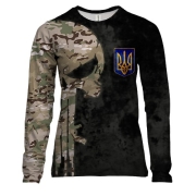 Жіночий 3D лонгслів Punisher skull multicam