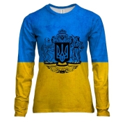Женский 3D лонгслив с большим Гербом Украины