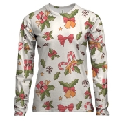 Жіночий 3D лонгслів Новорічний патерн 15