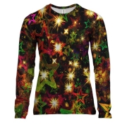 Жіночий 3D лонгслів зі святковими зірками