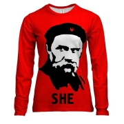 Жіночий 3D лонгслів з Тарасом Шевченком в стилі Че Гевари