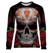 Жіночий 3D лонгслів з розмальованим черепом
