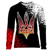 Женский 3D лонгслив со стилизованным гербом Украины