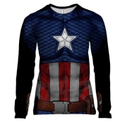Женский 3D лонгслив "Костюм Капитан Америка"