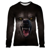 Женский 3D лонгслив Злой волк