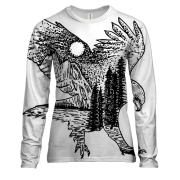 Женский 3D лонгслив с лесным орлом
