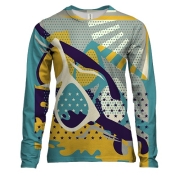 Жіночий 3D лонгслів з ретро окулярами