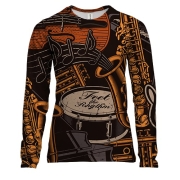 Женский 3D лонгслив Music Instruments with Notes