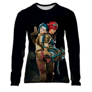 Женский 3D лонгслив Vi and Jinx - Arcane