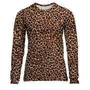 Жіночий 3D лонгслів з темною леопардового шкурою (2)