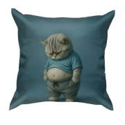 3D подушка Сумний пузатий котик