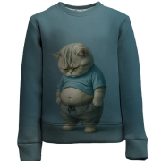 Дитячий 3D світшот Сумний пузатий котик